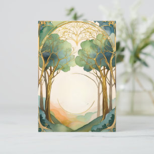 wedding entrance forest art nouveau invitation