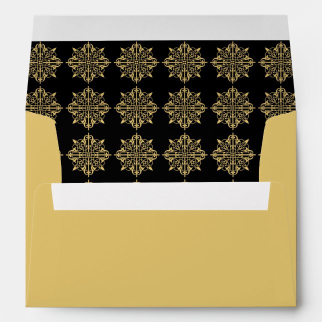 Wedding Envelop | Art Deco Gold Envelopes (Back (Bottom))
