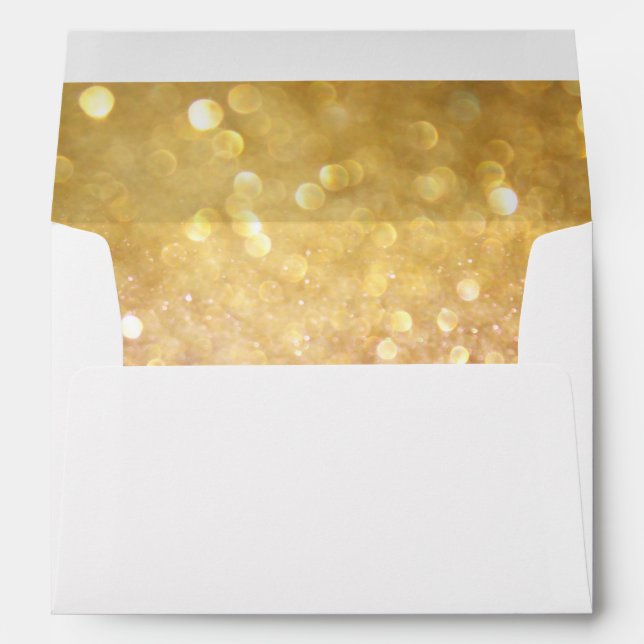 Wedding Envelope for Bokeh Movie Ticket Style Gold (Back (Bottom))
