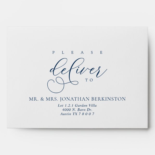 Wedding Envelope in Modern Minimalist themed (Front)