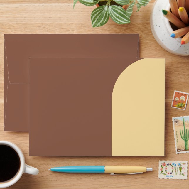 Wedding Envelope Mocha Mousse Arched  (Desk)