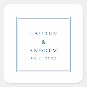 Wedding Envelope Seals Ocean Blue Minimalist
