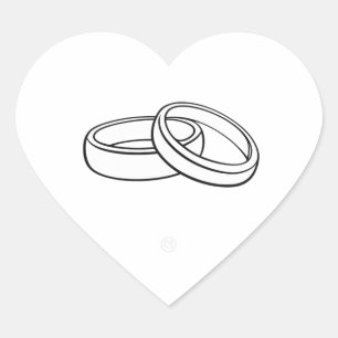 Wedding Envelope Sticker   Elegant Rings Heart