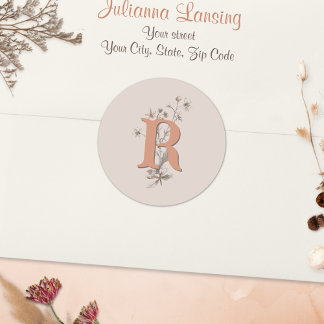 Wedding envelope sticker Rustic Boho Wildflowers