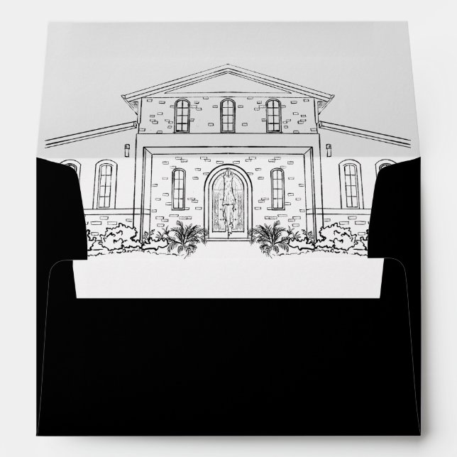 wedding envelope with custom venue illustration (Back (Bottom))