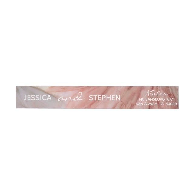 Wedding Envelope WrapAround Label Pinks Lavenders (Individual)