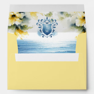 Wedding Envelopes Blue and Yellow