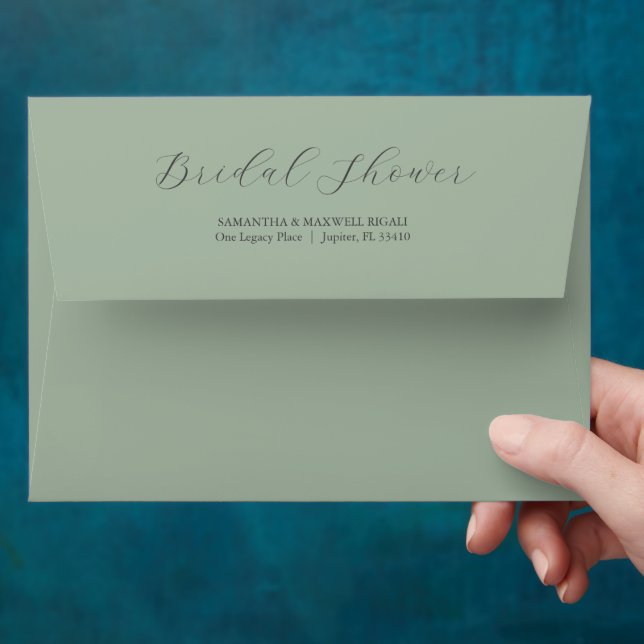 Wedding Envelopes Elegant Sage Green (Hand)