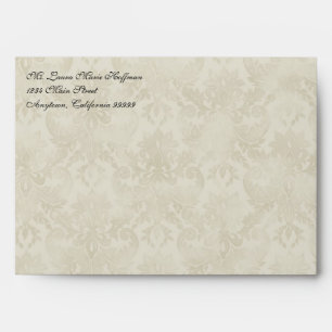 Wedding Envelopes - Impressionist Cream Pink Roses