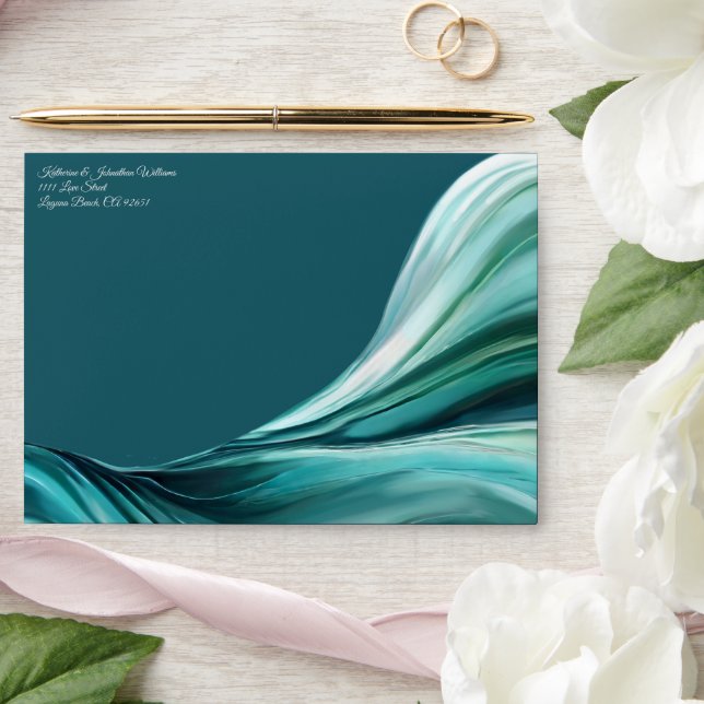 Wedding Envelopes-Modern Emerald Green- Envelope (Wedding)