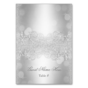 Wedding Escort Card Silver