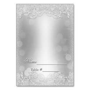 Wedding Escort Card Silver Fill in Later