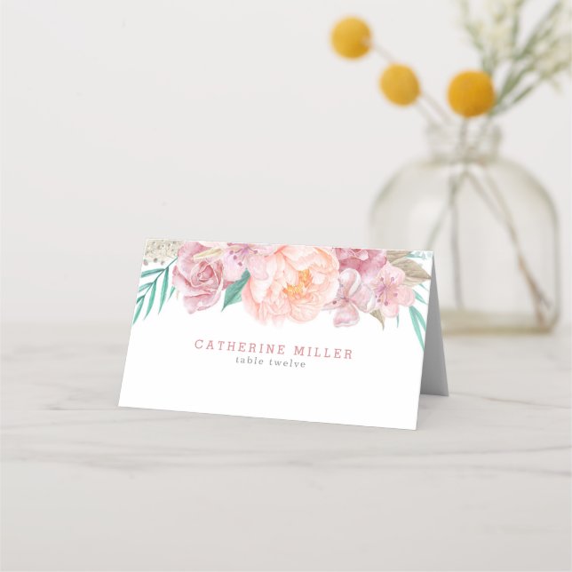 Wedding Escort Cards | Blush and Blooms (Front)