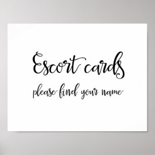 Wedding Escort Cards Sign   Calligraphy