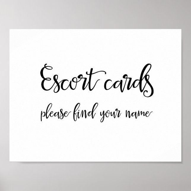 Wedding Escort Cards Sign | Calligraphy (Front)