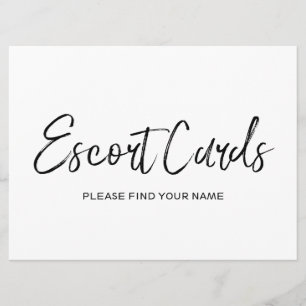 Wedding "Escort cards" Sign   Stylish Lettered Invitation
