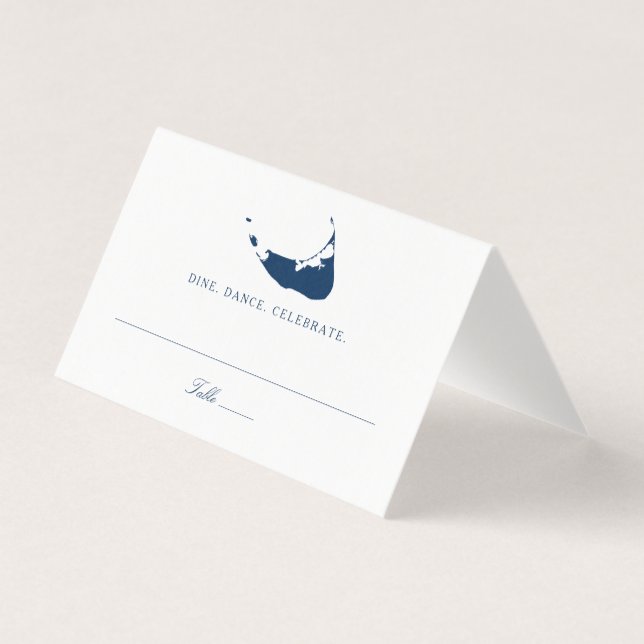 Wedding Escort Place Card Nantucket Island Map (Front)