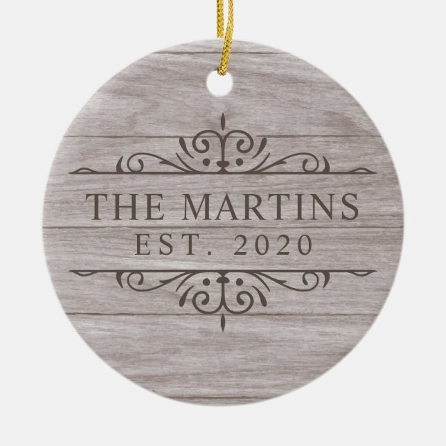 Wedding Established Newlywed Ceramic Tree Decoration (Front)