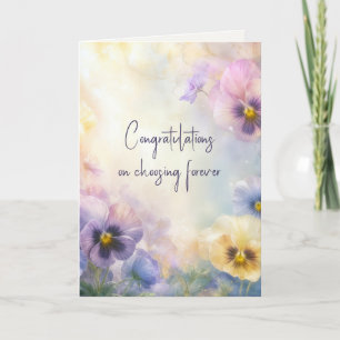 Wedding Ethereal Pansy Abstract Card