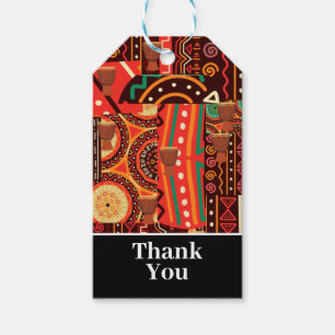 Wedding Ethnic Afrocentric Kente Tribal Pattern Gift Tags