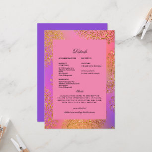 Wedding Ethnic Indian Colourful Details  Invitation