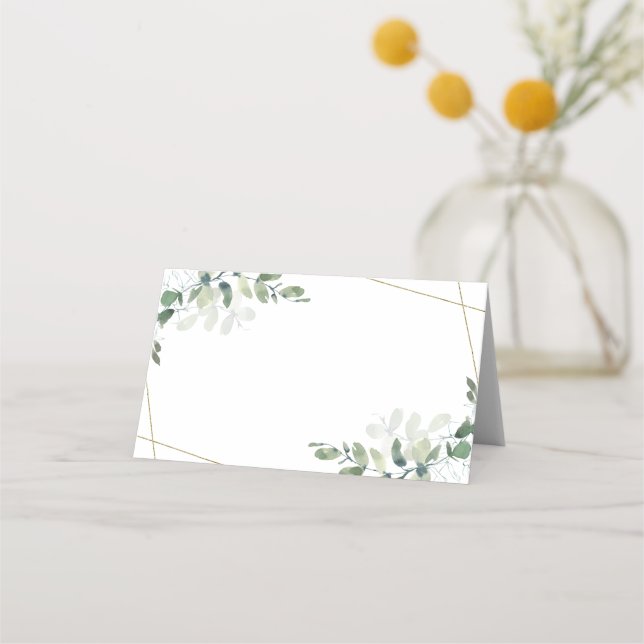 Wedding Eucalyptus Greenery Blank Place Card (Front)