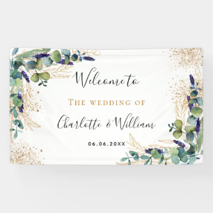 Wedding eucalyptus greenery elegant welcome banner