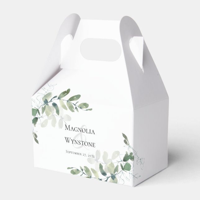 Wedding Eucalyptus Greenery  Favour Box (Front Side)