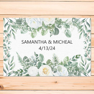 Wedding Eucalyptus White Floral Watercolor  Tissue Paper