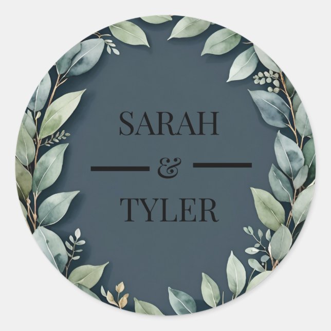 WEDDING EUCALYPTUS WREATH Sticker (Front)