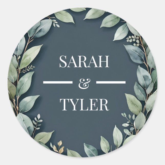 WEDDING EUCALYPTUS WREATH Sticker (Front)