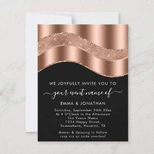 Wedding Event Bridal  QR Code Rose Gold Black