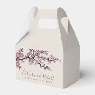 Wedding Event Cherry Blossom Purple Favour Box