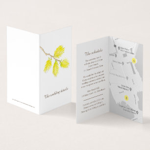Wedding event details catkin yellow schedule map