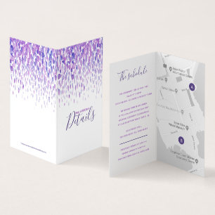 Wedding event details guest purple schedule map