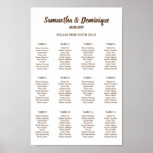 Wedding Event Guest Seat Chart
