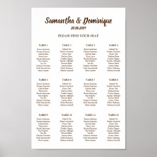 Wedding Event Guest Seat Chart
