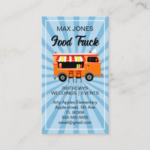 wedding event hotdog food truck catering company business card