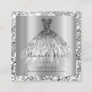 Wedding Event Planner Glitter Silver Grey Appointment Card