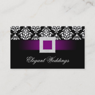 Wedding Event Planner Jewel Purple Black White Business Card