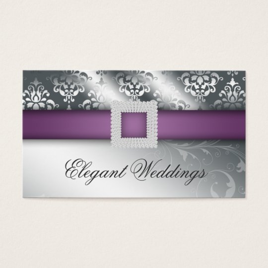 Wedding Event Planner Jewel Purple Silver Business Card