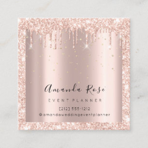 Wedding Event Planner Rose Gold Confetti Drips Lux Appointment Card