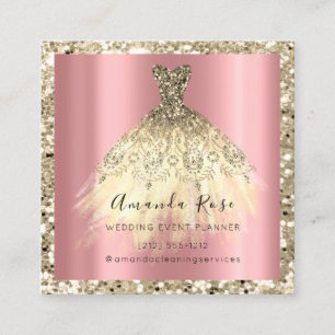 Wedding Event Planner Rose Gold Glitter Spark Appointment Card