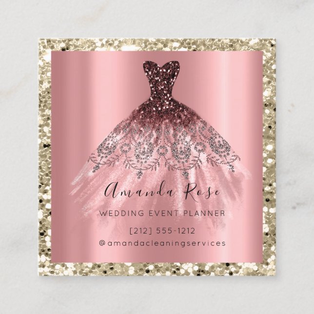 Wedding Event Planner Rose Gold Glitter Spark Appointment Card (Front)
