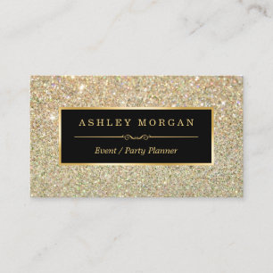 Wedding Event Planner - Sassy Beauty Gold Glitter Business Card