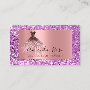 Wedding Event Planner Stylist Rose Purple Appointment Card