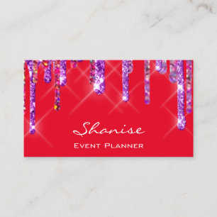 Wedding Event Planner Violet Drips Purple Red Business Card