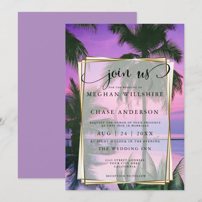 Wedding | Exotic Tropical Night Beach11a Invitation (Front/Back)