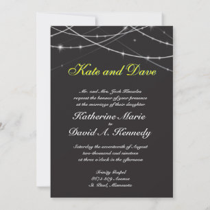 Wedding Fab Black String Lights Cool Invitation