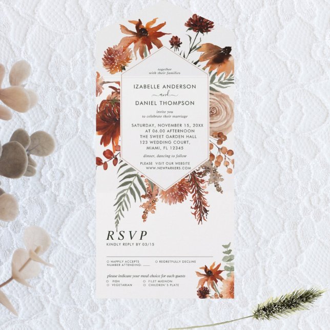 Wedding Fall in Autumn All In One Invitation (Creator Uploaded)